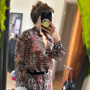 Top shop long shirt or mini dress, comes with black slip